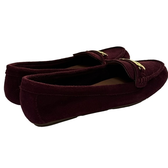 NWT Calvin Klein Lunasi Suede Leather Loafers Dark Cranberry size 8.5 - Picture 6 of 13